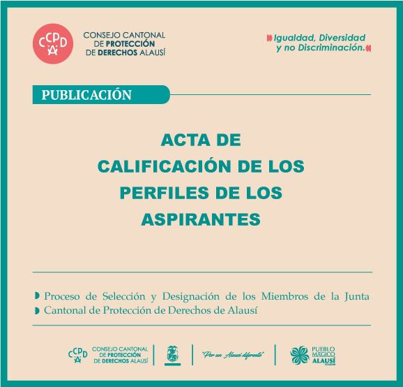 ACTA DE CALIFICACIÓN DE LOS PERFILES DE LOS ASPIRANTES