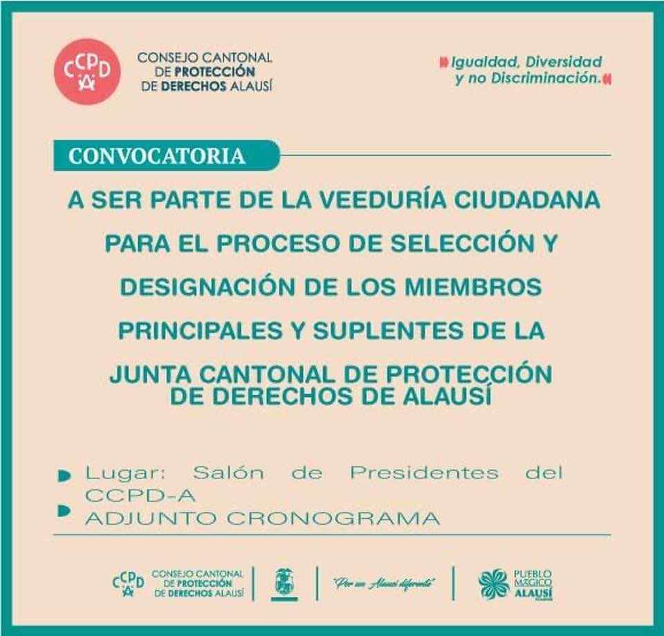 CONVOCATORIA VEEDURÍA CIUDADANA: PROCESO DE SELECCIÓN Y DESIGNACIÓN DE LOS MIEMBROS DE LA JCPDA